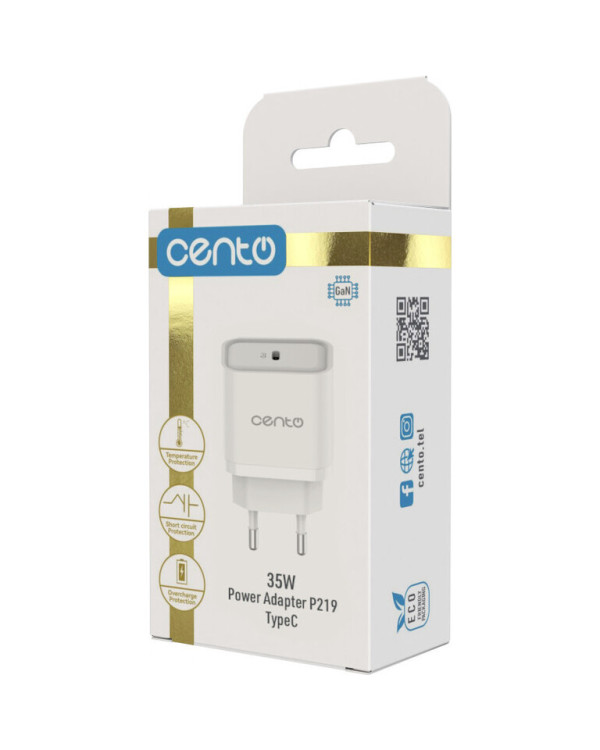 CENTO Wall Adapter P219 FAST (GaN) TypeC 35W