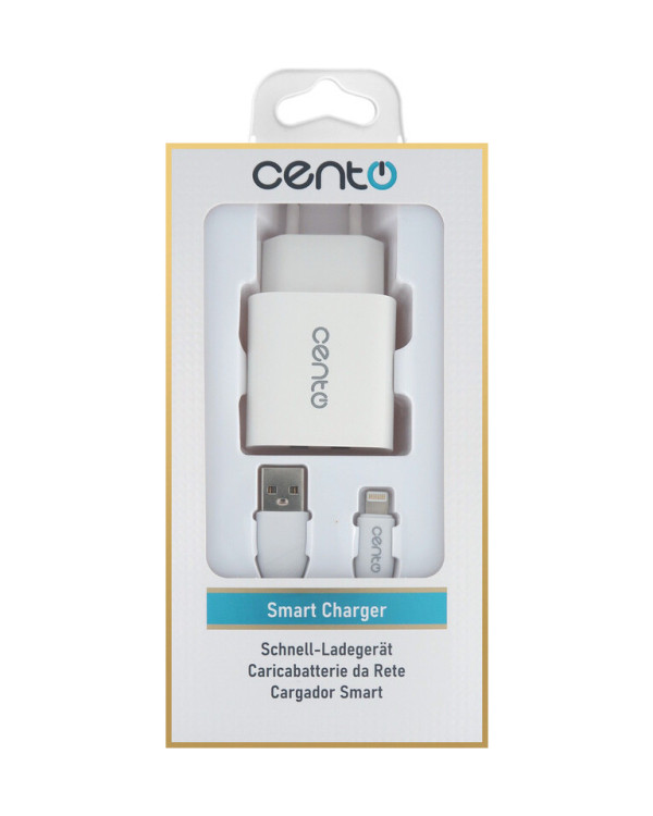 CENTO Charger P101 Iphone 1USB(QC)/3A/18W White CENTO Charger P101 Iphone 1USB(QC)/3A/18W White