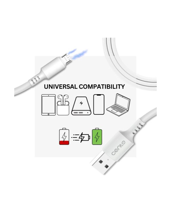 Cable CENTO C100 FAST MicroUSB-USB White