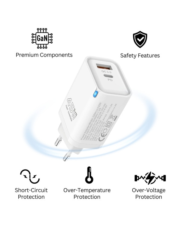 CENTO Wall Charger P220 FAST (Gan) TypeC (TypeC+USB 45W)