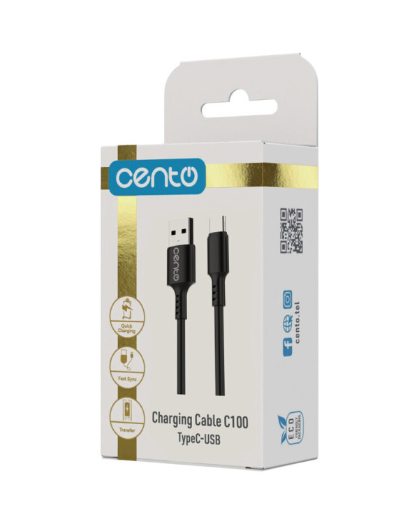 CENTO Cable C100 FAST TypeC-USB Black