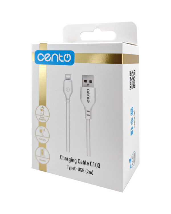 Cable CENTO C103 FAST TypeC-USB White (2m)