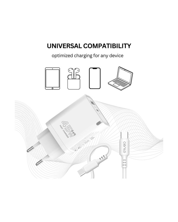 CENTO Wall Charger P220 FAST (Gan) TypeC (TypeC+USB 45W)