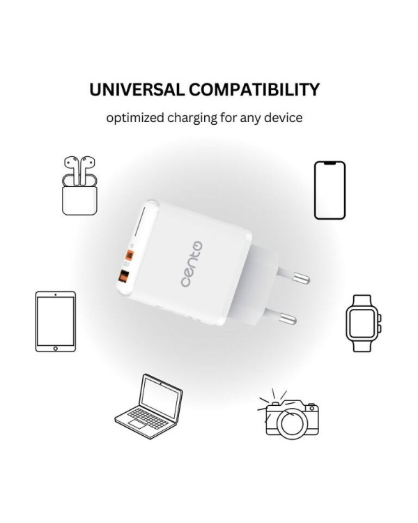 CENTO Wall Adapter P216 FAST TypeC+USB 30W