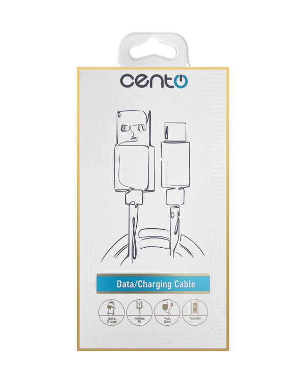 CENTO Cable C101 TypeC-USB (1m,3A) Silicone Black