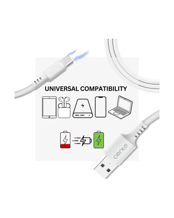 Cable CENTO C103 FAST TypeC-USB White (2m)