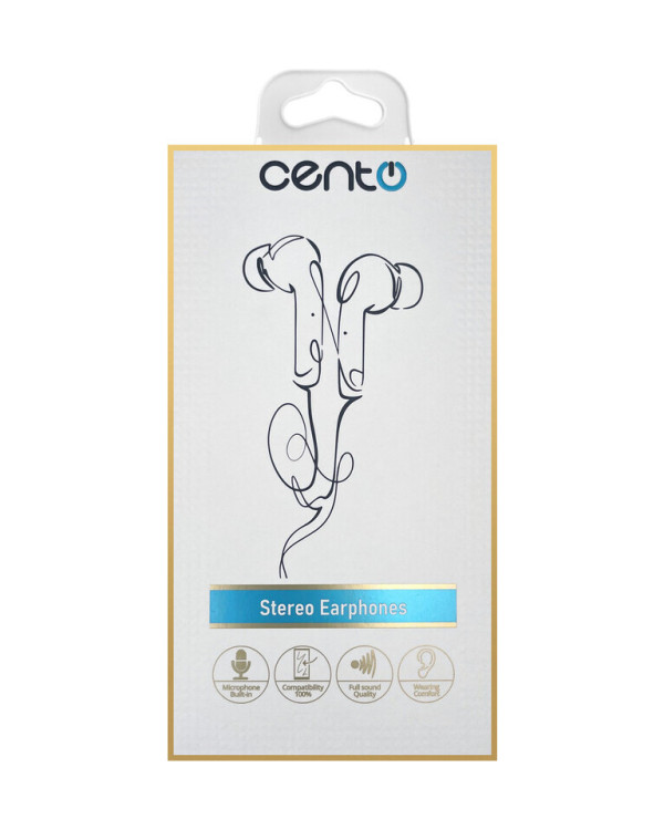 CENTO Earphones S101 Plastic White (Jack)