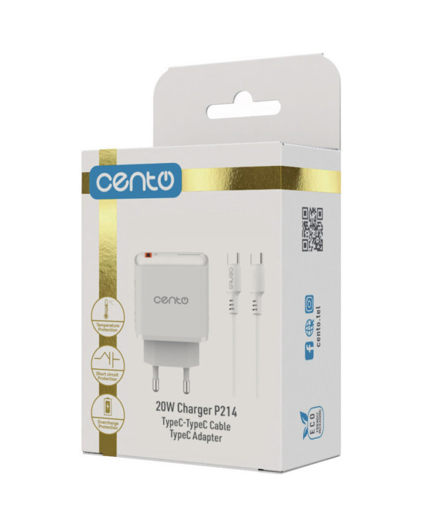 CENTO Wall Charger P214 FAST TypeC (TypeC 20W)