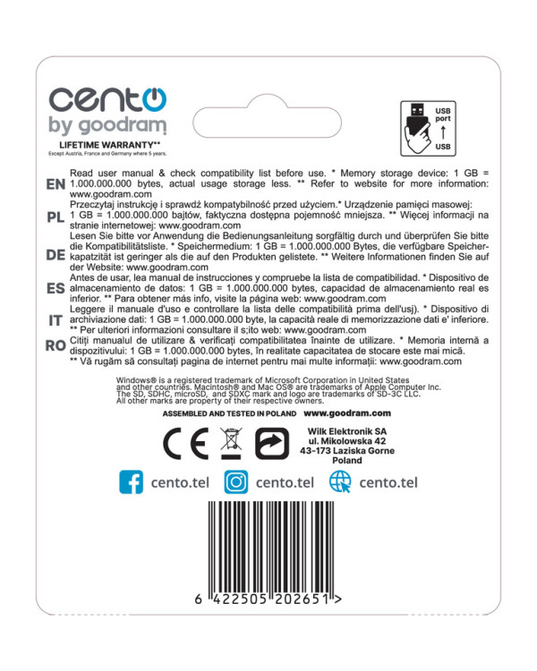 CENTO USB Stick 064GB (USB2.0)