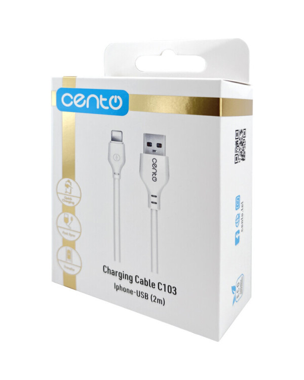 Cable CENTO C103 FAST Iphone-USB White (2m)