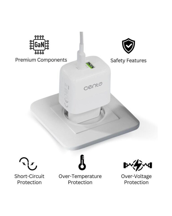 CENTO Wall Charger P216 FAST TypeC (TypeC+USB 30W)