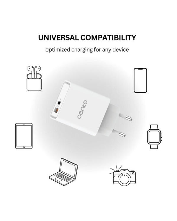 CENTO Wall Adapter P218 FAST TypeC+USB 45W CENTO Wall Adapter P218 FAST TypeC+USB 45W