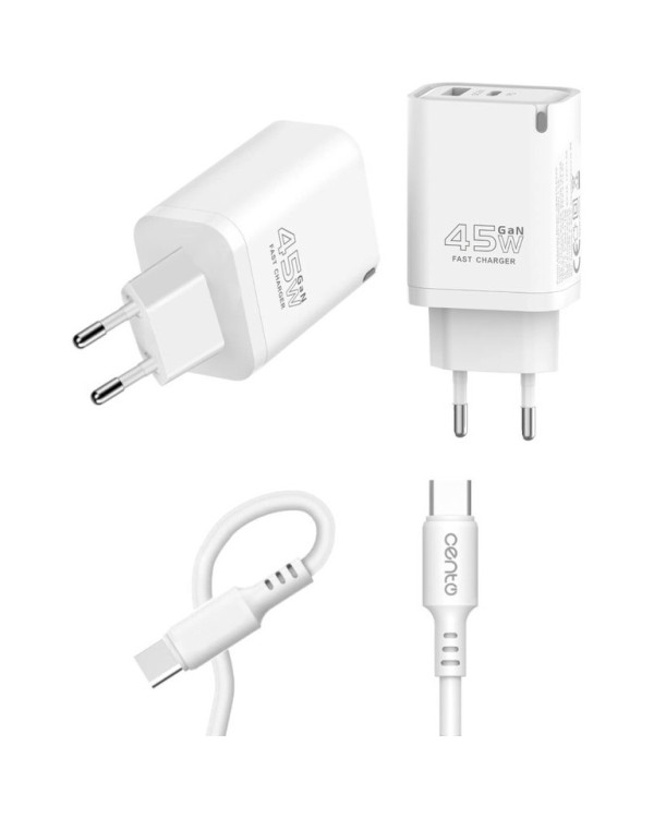 CENTO Wall Charger P220 FAST (Gan) TypeC (TypeC+USB 45W)
