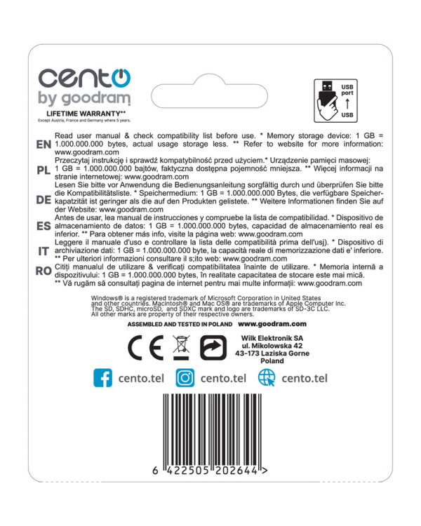 CENTO USB Stick 032GB (USB2.0)