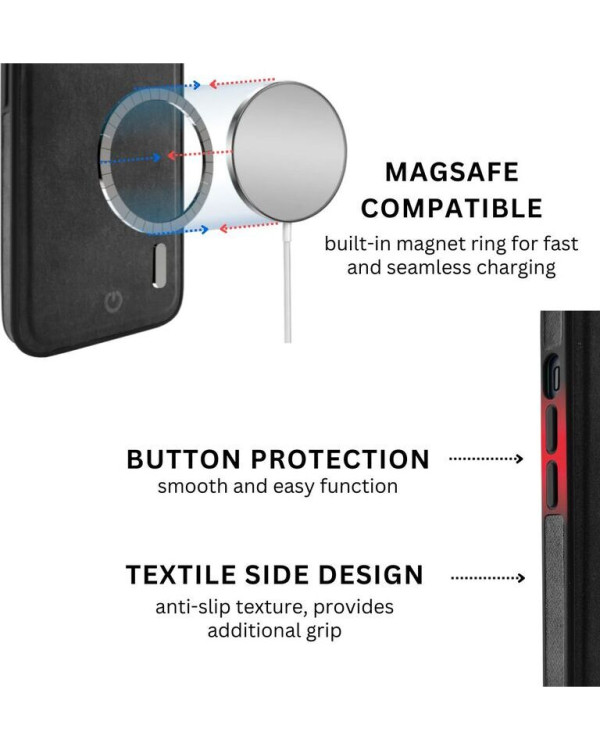 CENTO Case NapaPlus Apple Iphone 13Pro Black CENTO Case NapaPlus Apple Iphone 13Pro Black