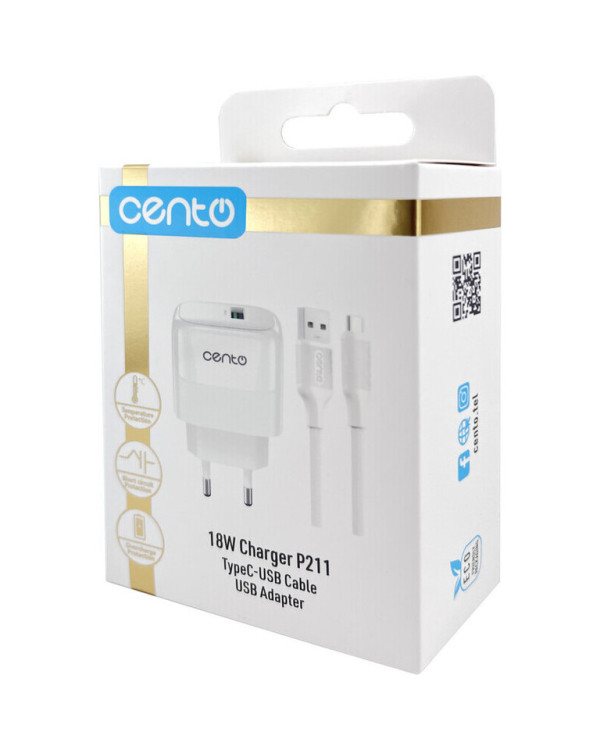 CENTO Wall Charger P211 FAST TypeC (USB 18W)