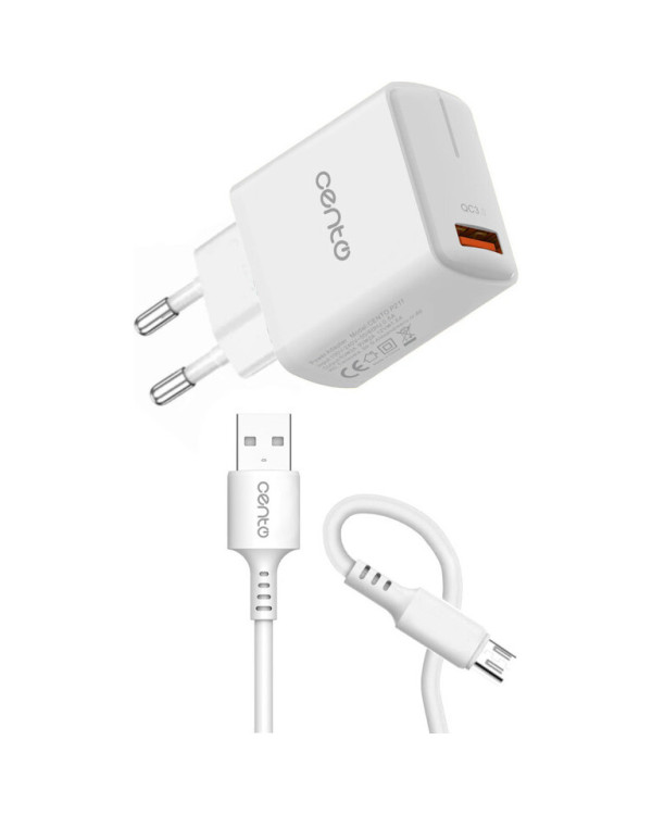 CENTO Wall Charger P211 FAST MicroUSB (USB 18W)