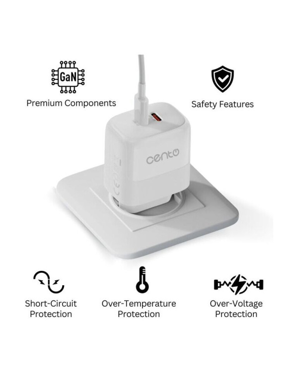 CENTO Wall Adapter P217 FAST (GaN) TypeC+TypeC 35W CENTO Wall Adapter P217 FAST (GaN) TypeC+TypeC 35W