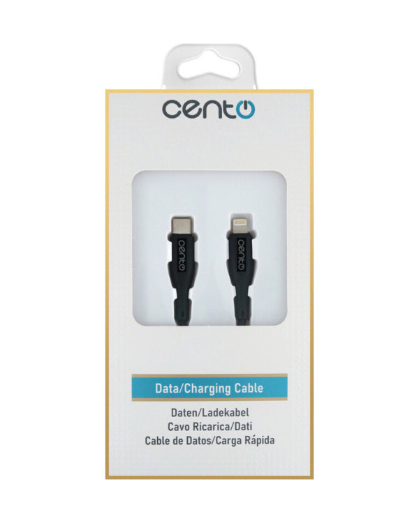 Cable CENTO C102 FAST TipC-Iphone Black