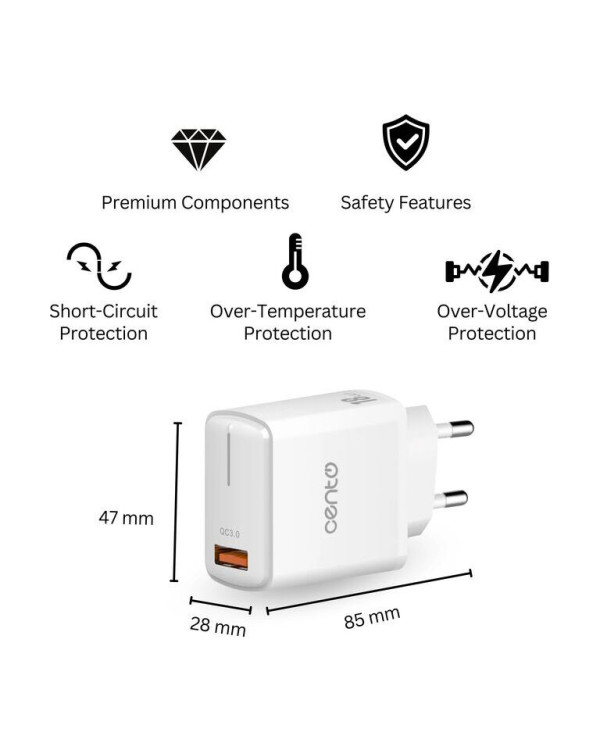 CENTO Wall Charger P211 FAST TypeC (USB 18W)