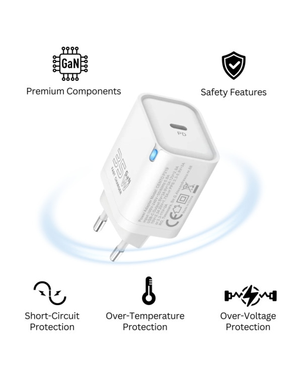 CENTO Wall Adapter P219 FAST (GaN) TypeC 35W