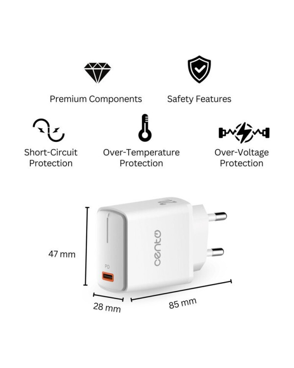 CENTO Wall Charger P214 FAST TypeC (TypeC 20W)