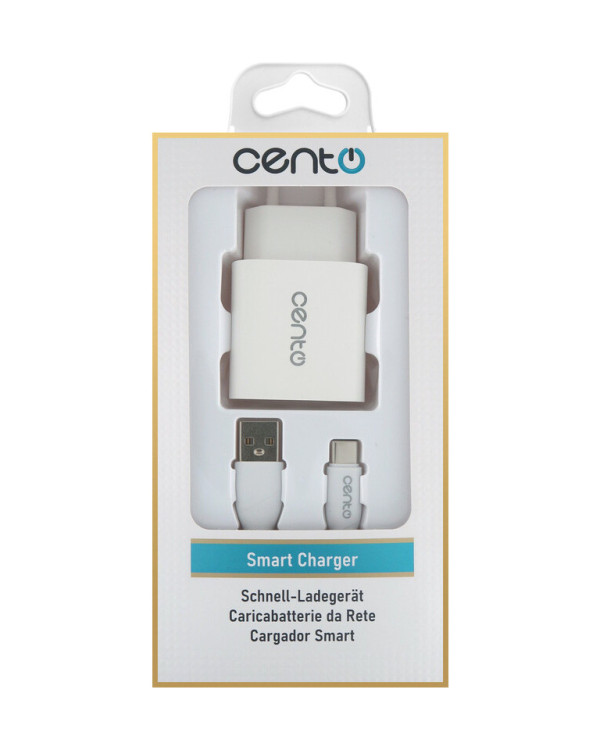 CENTO Charger P101 TypeC 1USB(QC)/3A/18W White CENTO Charger P101 TypeC 1USB(QC)/3A/18W White