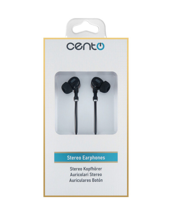 CENTO Earphones S100 Silicone Black (Jack)