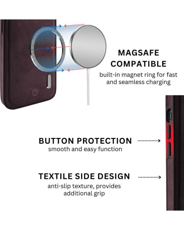 CENTO Case NapaPlus Apple Iphone 14 Sangria Red CENTO Case NapaPlus Apple Iphone 14 Sangria Red